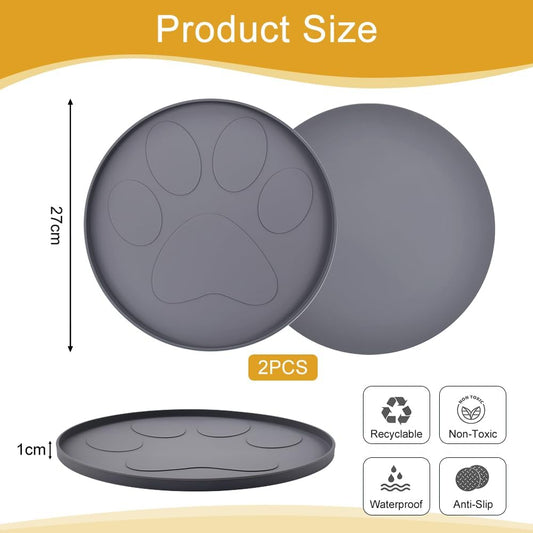 HEKOBAG 2 Alfombrilla comedero Perro, tapete de Comida para Gatos, Alfombra comedero Perro, tapete Impermeable Perro Antideslizante, Alfombra comedero Gato con Borde para Comederos De Perros Y Gatos