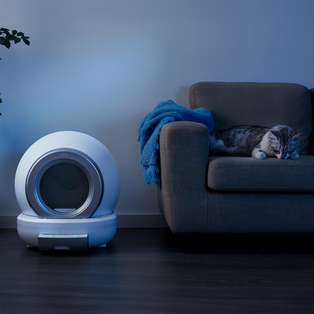 Cecotec Arenero Gatos Autolimpiable Pumba 8500 CleanKitty Smart. Triple Sistema de Desodorización, Control por WiFi y Pantalla, Silencioso y Seguro con Sensor de Infrarrojos, Cubo Interior 65L