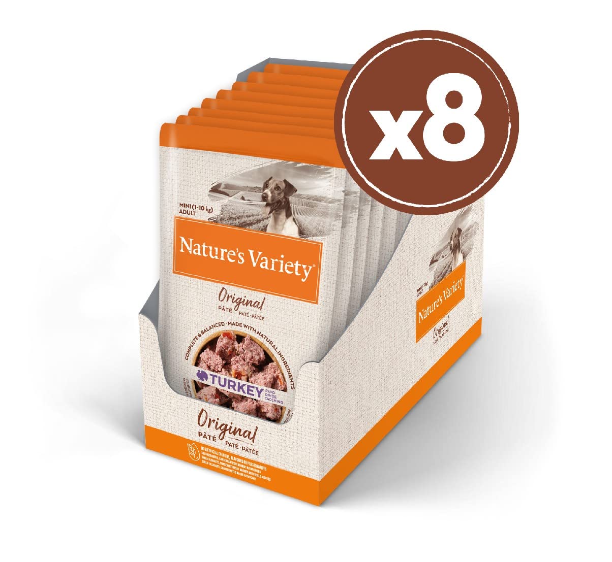 Nature's Variety Original No Grain - Paté para Perros Adultos Mini con Pollo - Caja 8 x 150 g