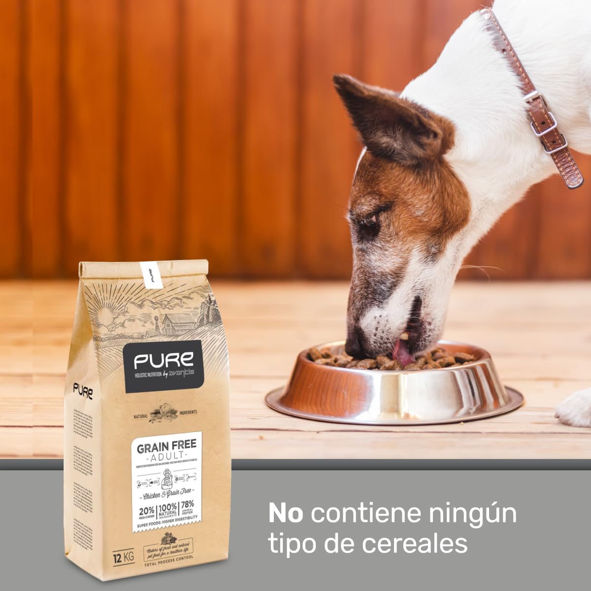 Avantis Pet Pure Grain Free Adult - Pienso para Perros Adultos de Todas Las Razas - 2 kg - Comida 100% Completa y Equilibrada - con Pollo y sin Cereales para Perros con Intolerancia y Alergia
