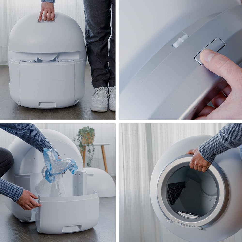 Cecotec Arenero Gatos Autolimpiable Pumba 8500 CleanKitty Smart. Triple Sistema de Desodorización, Control por WiFi y Pantalla, Silencioso y Seguro con Sensor de Infrarrojos, Cubo Interior 65L