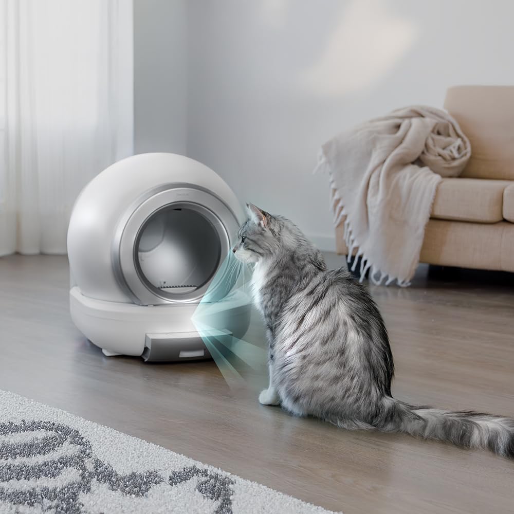 Cecotec Arenero Gatos Autolimpiable Pumba 8500 CleanKitty Smart. Triple Sistema de Desodorización, Control por WiFi y Pantalla, Silencioso y Seguro con Sensor de Infrarrojos, Cubo Interior 65L