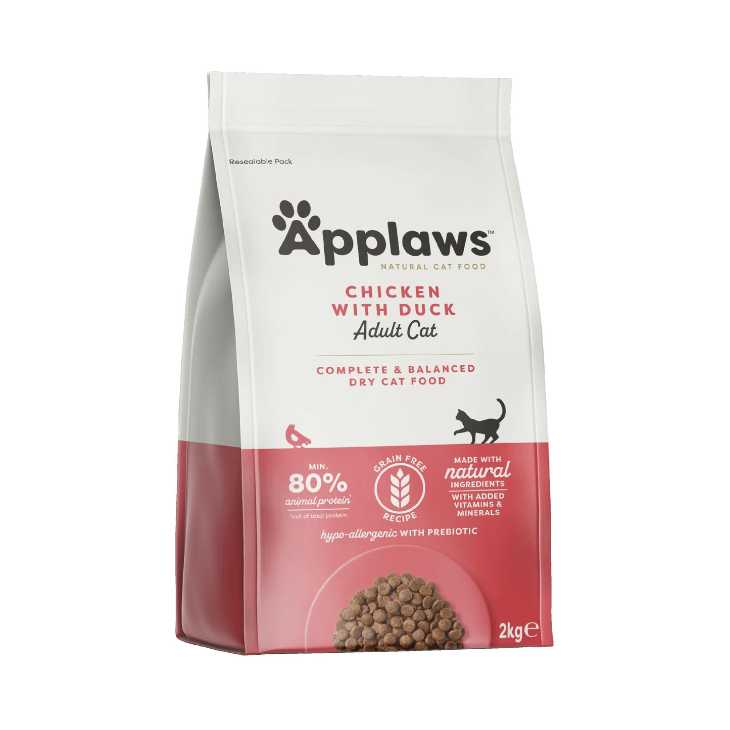 Applaws Alimento Seco Natural sin Granos para Gatitos, Pollo Natural - Bolsa Resellable de 2 kg