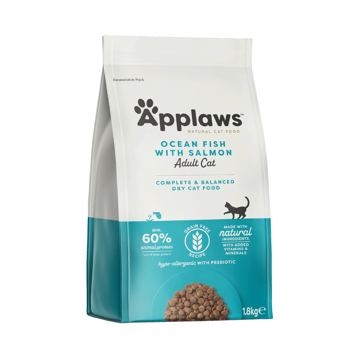 Applaws Alimento Seco Natural sin Granos para Gatitos, Pollo Natural - Bolsa Resellable de 2 kg
