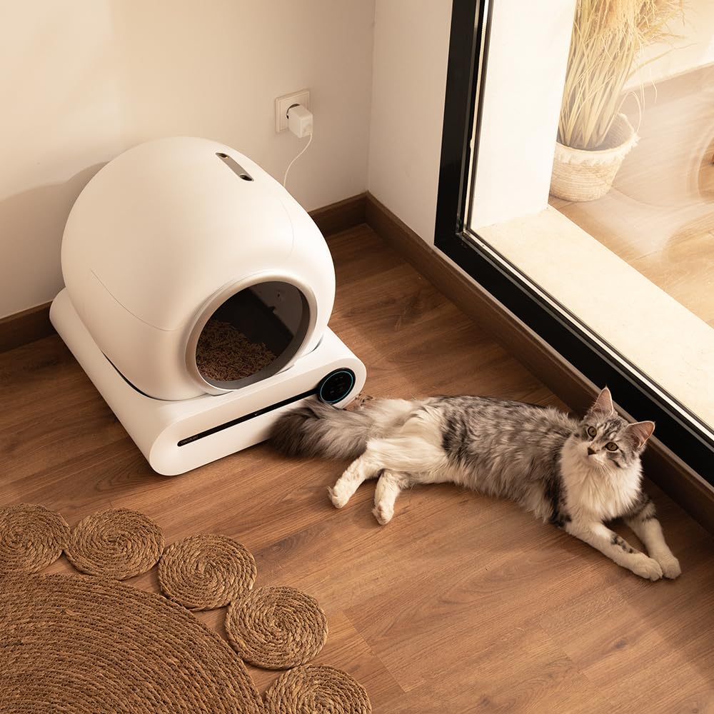 Cecotec Arenero Gatos Autolimpiable Pumba 8500 CleanKitty Smart. Triple Sistema de Desodorización, Control por WiFi y Pantalla, Silencioso y Seguro con Sensor de Infrarrojos, Cubo Interior 65L
