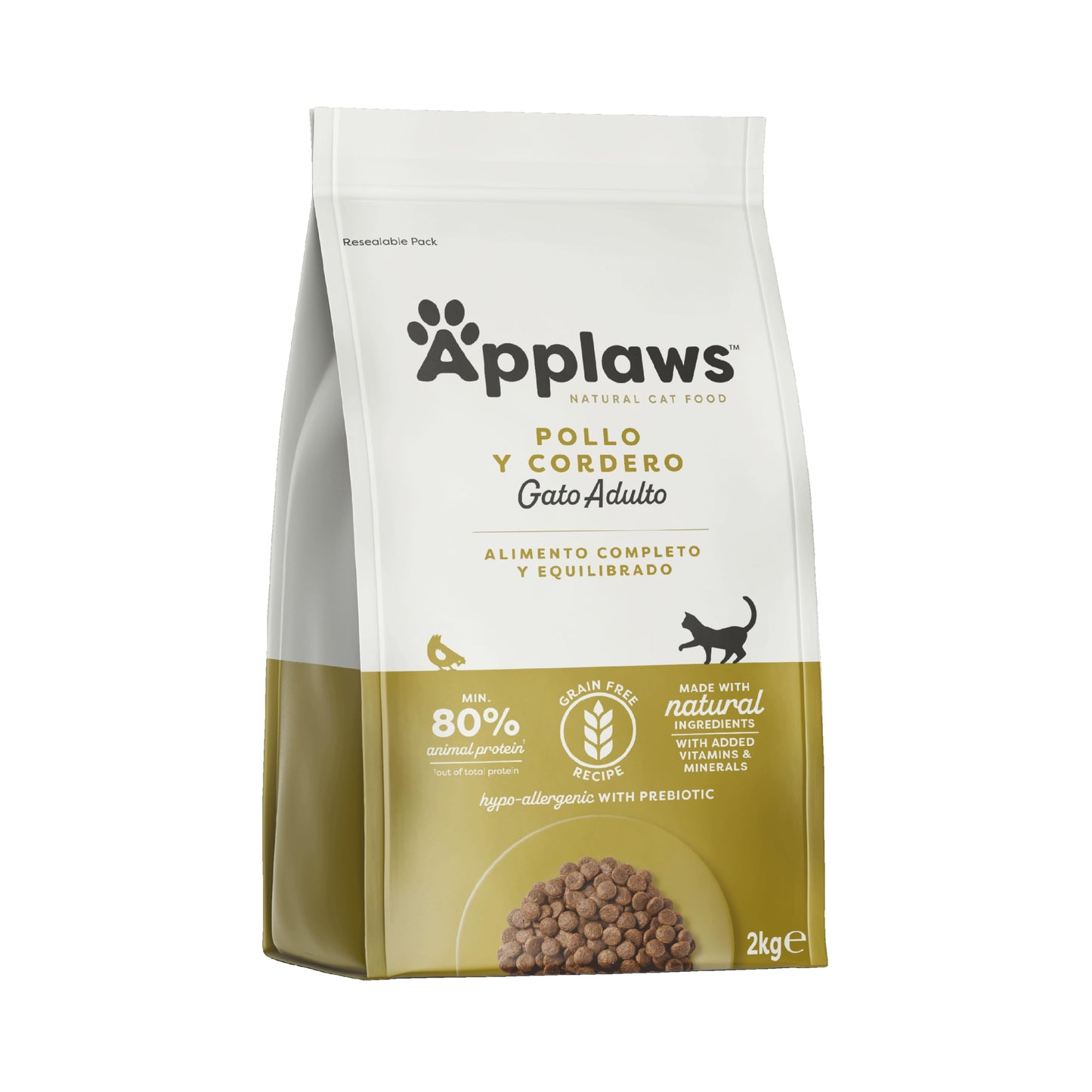 Applaws Alimento Seco Natural sin Granos para Gatitos, Pollo Natural - Bolsa Resellable de 2 kg