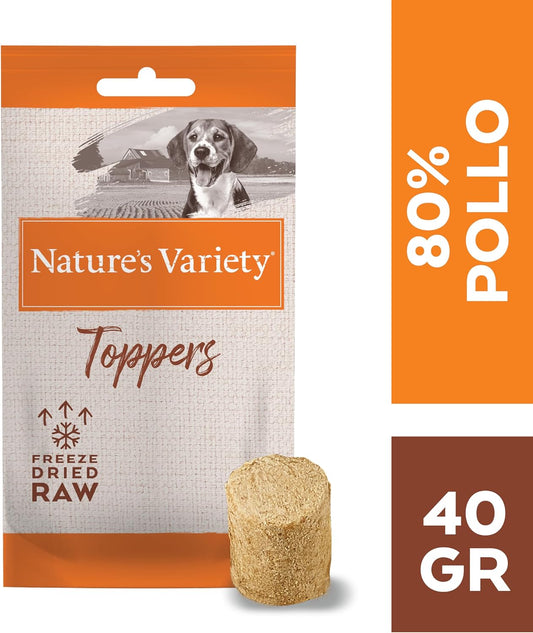 Nature's Variety Freeze Dried - Toppers de Pollo Liofilizados para Perros - Caja de 7 x 40g