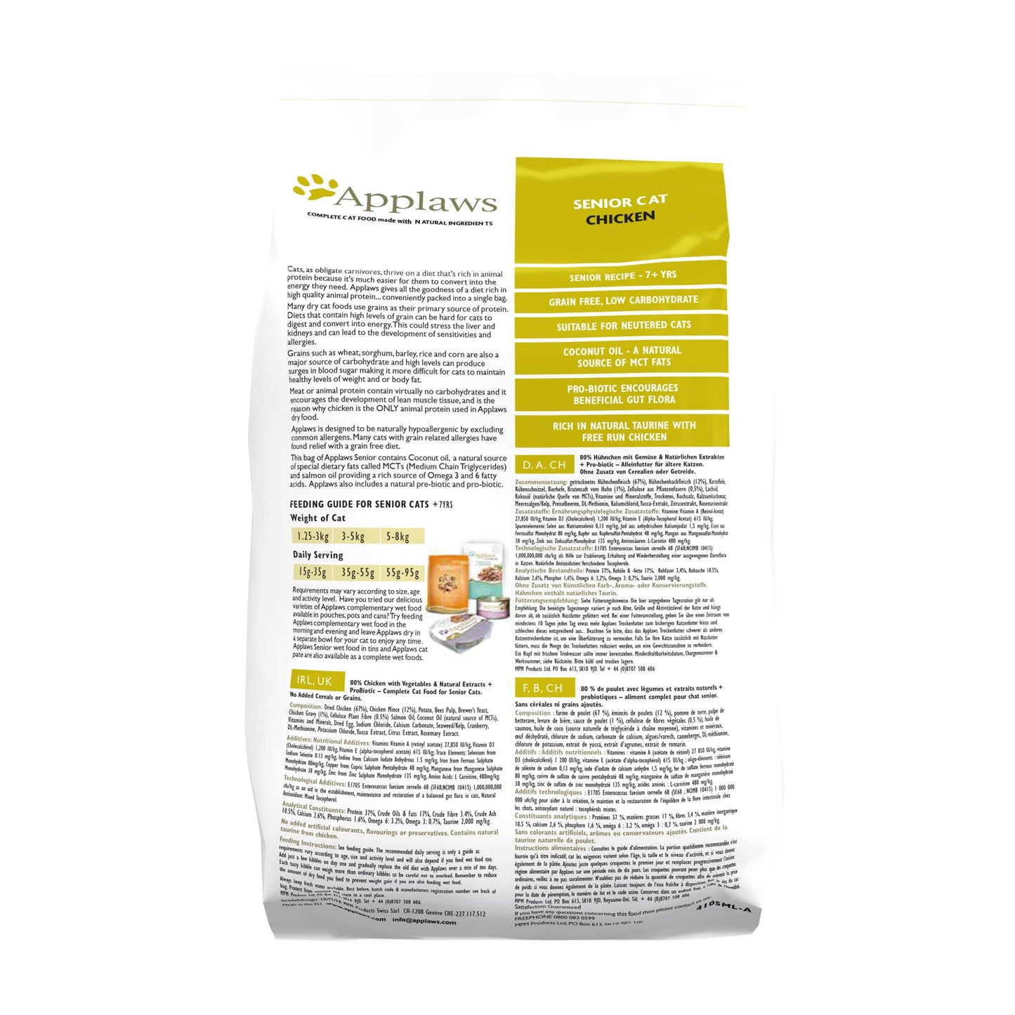 Applaws Alimento Seco Natural sin Granos para Gatitos, Pollo Natural - Bolsa Resellable de 2 kg