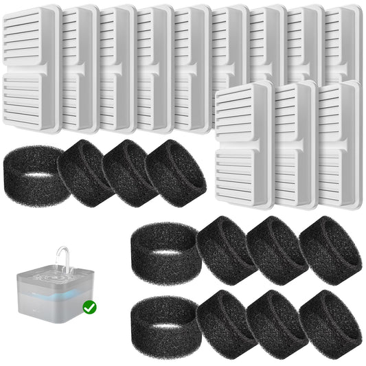 Fuente para Gatos, 2,2L Bebedero Gatos, Súper Silenciosa, Fácil de Limpiar, Fuente de Agua para Gatos con LED y Filtro de Carbón Activado, Dos Patrones de Flujo de Agua