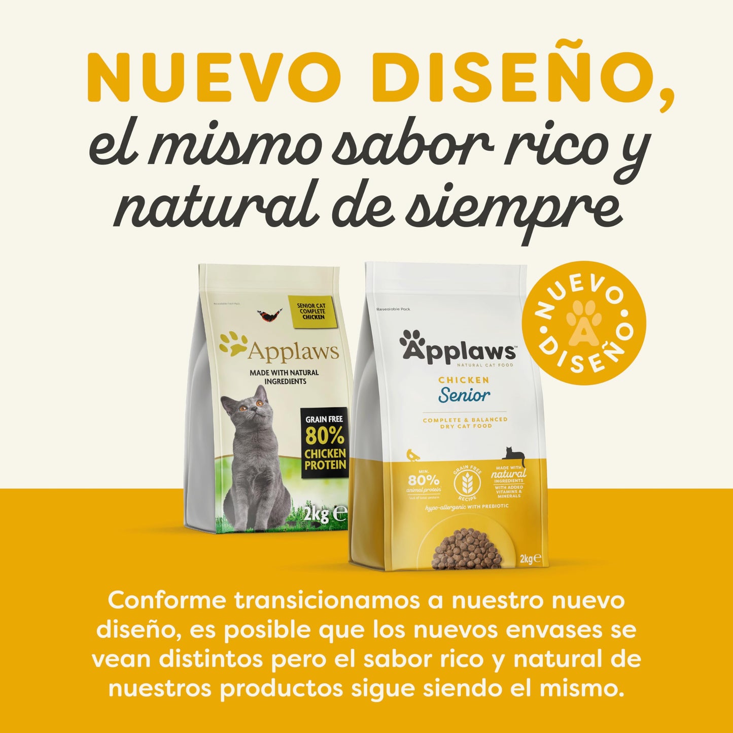 Applaws Alimento Seco Natural sin Granos para Gatitos, Pollo Natural - Bolsa Resellable de 2 kg