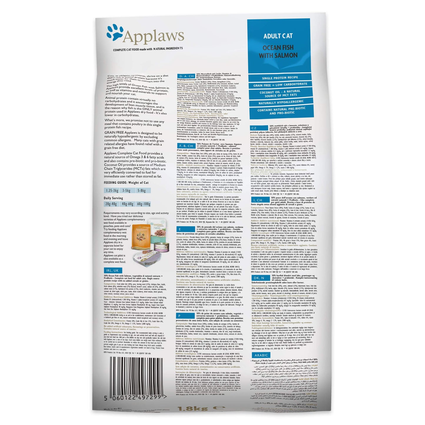 Applaws Alimento Seco Natural sin Granos para Gatitos, Pollo Natural - Bolsa Resellable de 2 kg