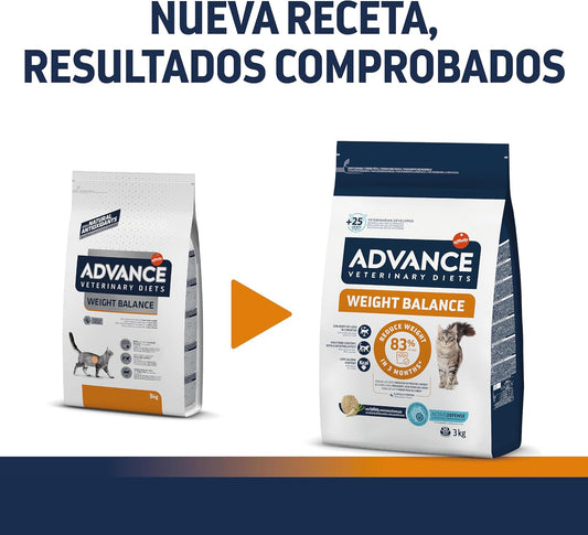 Advance Veterinary Diets Weight Balance - Pienso para Gatos con Problemas de sobrepeso - 3kg