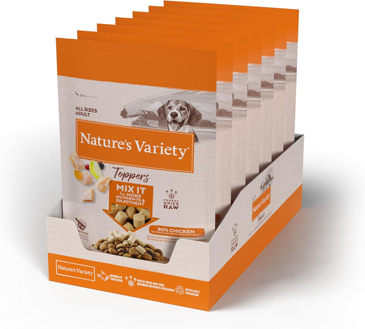 Nature's Variety Freeze Dried - Toppers de Pollo Liofilizados para Perros - Caja de 7 x 40g