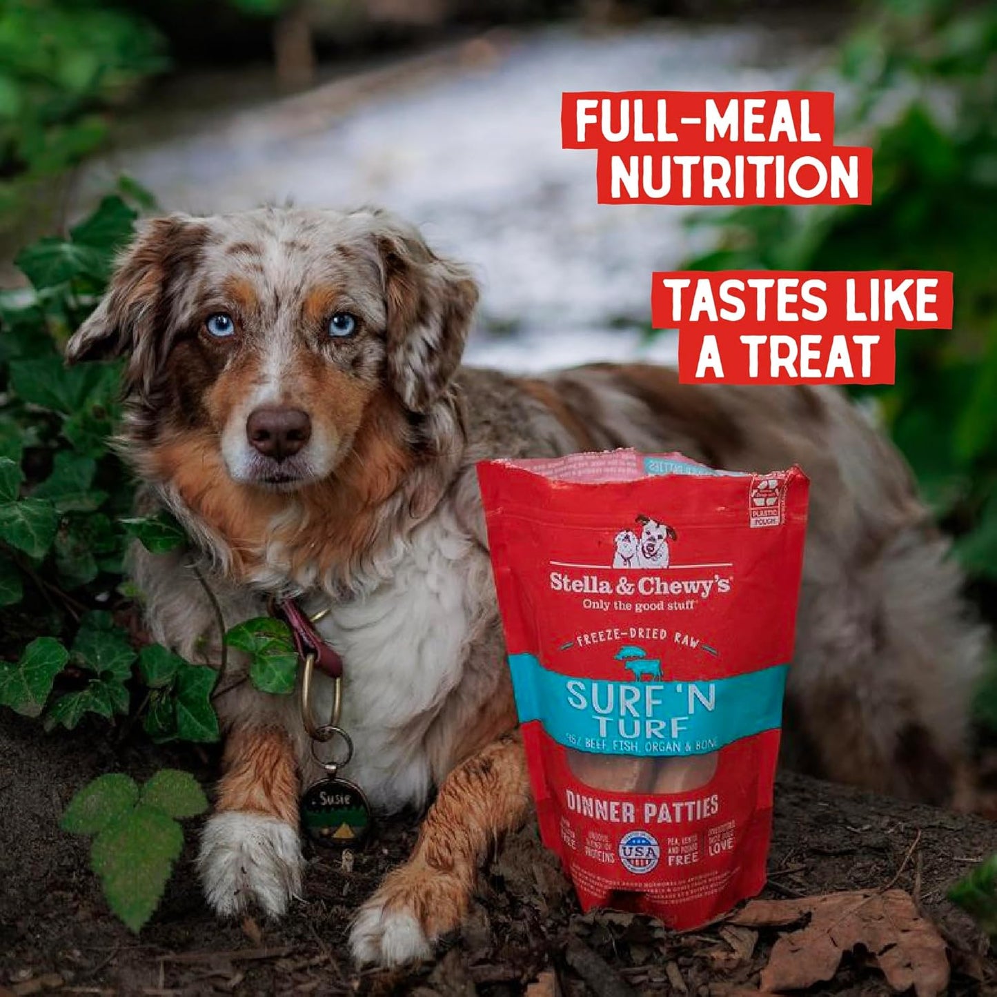 Stella and Chewy's Freeze-Dried Raw Surf'N Turf Dinner Patties for Dogs 25 Ounce